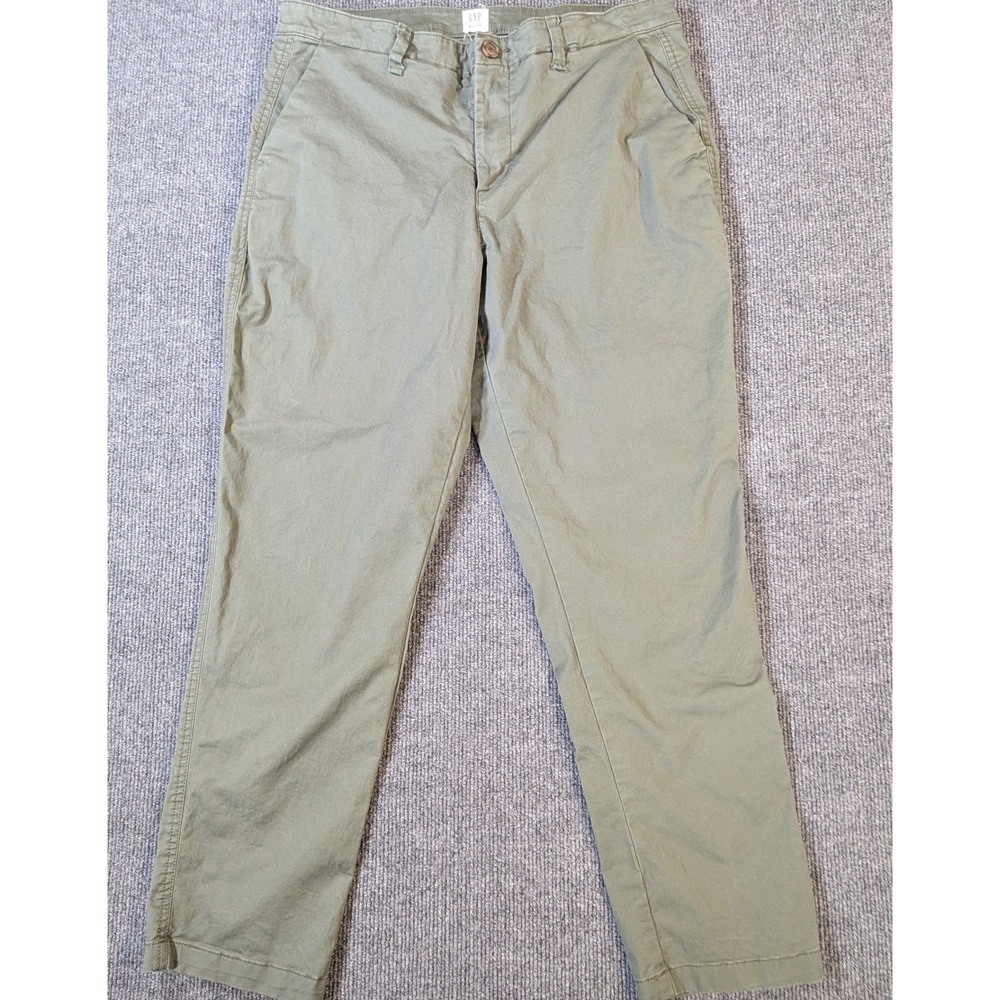 Gap Girlfriend Khaki Pants Women Size 10 Olive Green Stretch Chino